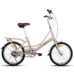 GJZM vélo GJZM Mountain Bike Adultes Vélos pliants 20", vélo Pliant léger avec Porte-Bagages arrière, vélo Compact Pliable à Une Vitesse, Cadre en Alliage d'aluminium, Vert Clair