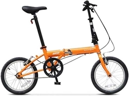 GJZM vélo GJZM VTT 16 Mini vélos pliants Adultes Hommes Femmes étudiants vélo Pliant léger en Acier à Haute teneur en Carbone Cadre renforcé vélo de Banlieue Bleu-Orange