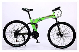 GUHUIHE vélo GUHUIHE Vélos de VTT de 26 Pouces Vélos pliants pour Hommes Womans 21 Vitesse Plein Suspension Freins Bacs Beach Bicyclettes (Color : Green, Size : 21)