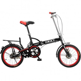 GWM vélo GWM Portable vélo Pliant Choc vélo Femmes et Man City Banlieue de vélos monovitesse, Rouge-Noir (Size : Medium Size)