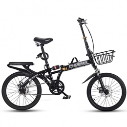 gxj vélo gxj 7 Vitesses Vélo Pliantes Vélo Compact Commuter City Freins à Double Disque Et Double Suspension Bicyclette Pliable pour Hommes Et Femmes Adolescents, Noir(Size:16 inch)