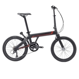 HESND Vélos pliant HESND zxc Vélo pliable en fibre de carbone à bras unique pour adultes 50, 8 cm 9 vitesses avec vélo avec roulettes à glisser