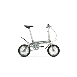 HESND vélo HESND zxc Vélos pour adultes Vélo pliable Cadre en alliage d'aluminium 14 pouces Vitesse unique Super léger Transport City Commuter Mini (couleur : argent)