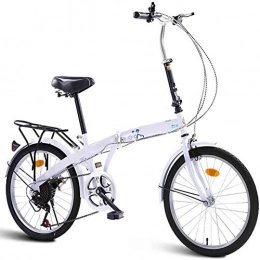 HGA Vélos pliant HGA Vélos De Banlieue De Loisirs Sportifs Vélo Pliant pour Garçons Filles De 20 Pouces Vélo pour Enfants à 7 Vitesses Vélo Adulte Pliable, White-20Inch