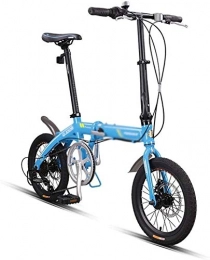 HLZY Vélos pliant HLZY 16 Pouces vélo Pliable 6 Vitesses Vélo de Banlieue Pliable vélo Pliant Compact Outroad de vélos Hommes Femmes (Color : Blue, Size : 16 inches)