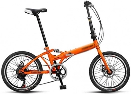 HLZY Vélos pliant HLZY 20 Pouces Pliant Amortisseur vélo 8 Vitesses Vélo Pliable Vélo de Banlieue (Color : Orange, Size : 20 inches)