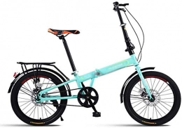 HLZY vélo HLZY 26 Pouces Portable vélo Pliant vélo Adulte étudiants Ultra-léger Portable Compact Pliant Outroad de vélos Hommes Femmes (Color : Green, Size : 20 inches)