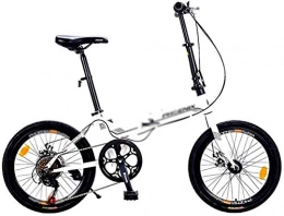 HLZY vélo HLZY Portable Vélo Pliant vélo Pliable Banlieue vélo Pliant Compact Outroad de vélos Hommes Femmes (Color : White, Size : 20 inches)