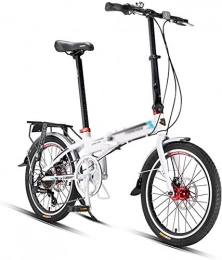 HLZY vélo HLZY Vélo Pliant mâle et Femelle Adulte Lady vélo Pliant vélo Adulte étudiants Ultra-léger Portable (Color : White, Size : 20inches)