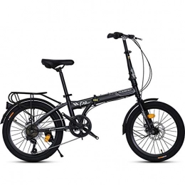 Hmcozy 20 Pouces Vélos Vélo Pliant VTT Frein à Disque mécanique, léger et Durable,Noir