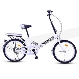 HSBAIS vélo HSBAIS Vélo Pliant, des pneus résistant à l'usure avec V Brake Compact vélo léger siège Confortable, Robuste 300lb pour Adultes, White_155x60x48cm