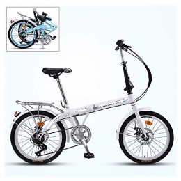 HUAQINEI vélo HUAQINEI Vélo Pliant pour Adulte, vélo Portable Ultra-léger de 16 Pouces, Pliage en 3 étapes, réglable à 7 Vitesses, Freins à Double Disque Avant et arrière, 4 Couleurs