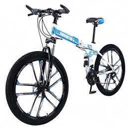 Hyococ Vélos pliant Hyococ Vélo de Montagne avec Une Roue Antidérapante Résistante à l'usure, pour Hommes Ou Femmes Doubles, Vélos Bleus Légers Ergonomiques Légers(Size:27 Speed)