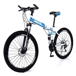 Hyococ Vélos pliant Hyococ Vélo De Montagne Haute-Carbon Cadre Bleu Vélos, pour Hommes Ou Femmes Sport Léger Ergonomique, avec Une Roue Double Antidérapante Résistante à l'usure(Size:30 Speed)
