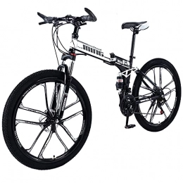 Hyococ Vélos pliant Hyococ Vélo De Montagne Vélos Blancs Sport Ergonomique Léger, avec Une Roue Antidérapante Résistante à l'usure, pour Hommes Ou Femmes Doubles(Size:27 Speed)