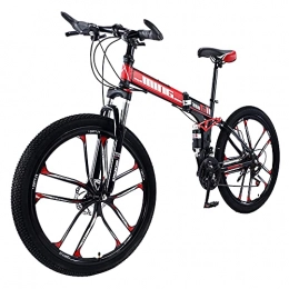 Hyococ Vélos pliant Hyococ Vélo De Montagne à Vélos Rouges avec Une Roue Antidérapante Résistante à l'usure, pour Hommes Ou Femmes Dual, Sport Léger Ergonomique(Size:21 Speed)