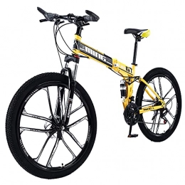 Hyococ vélo Hyococ Vélos De Montagne Vélos Jaunes avec Une Roue Antidérapante Résistante à l'usure, pour Hommes Ou Femmes Double, Sport Léger Ergonomique(Size:27 Speed)