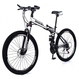 Hyococ Vélos pliant Hyococ Vélos Ergonomiques à Vélo De Piste De Montagne, Avec Des Vélos Blancs Légers, Avec Une Roue Double Antidérapante Résistante à L'usure, Un Cadre En Acier à Haute Teneur En Carbone(Size:27 speed)
