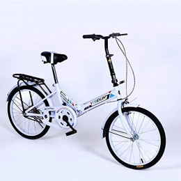 IMBM vélo IMBM 20 Pouces vélo Pliant monovitesse vélo Hommes et Femmes vélo Enfants Adultes de vélos (Color : White)