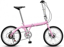 IMBM vélo IMBM 20 Pouces vélo Pliant vélo de Route vélos Enfants de vélos Amortisseur vélo à Vitesse Variable Adulte vélo de Ville Mini étudiants vélo Shopper vélo vélo (Color : Pink)