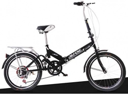 IMBM vélo IMBM Pouces 6 Vitesse Adulte Vélo Pliant Damping Étudiant Voiture Enfants de vélos (Color : Black)
