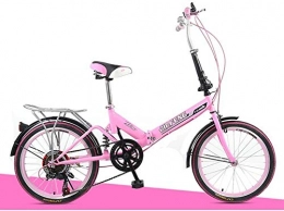 IMBM Vélos pliant IMBM Pouces 6 Vitesse Adulte Vélo Pliant Damping Étudiant Voiture Enfants de vélos (Color : Pink)