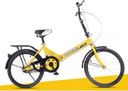 IMBM Vélos pliant IMBM Pouces monovitesse Adulte Vélo Pliant Damping Étudiant Voiture Enfants de vélos (Color : Yellow)