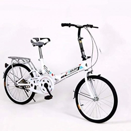 IMBM vélo IMBM Pouces vélo Pliant monovitesse vélo Hommes et Femmes Adultes vélo Enfants de vélos (Color : White)