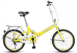 IMBM Vélos pliant IMBM Vélo Pliant Vélo Ultraléger étudiant vélo Mini vélo Adulte Universal Vélo Ville Vélo Trajets 20 Pouces Compact de vélos (Color : Yellow)