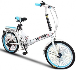 IMBM vélo IMBM Vélos Pliable Ultra léger Portable vélo Pliant Mini Petite Vitesse de Roue Shock Absorption (20 Pouces / 16 Pouces) (Color : 3, Size : 20in)