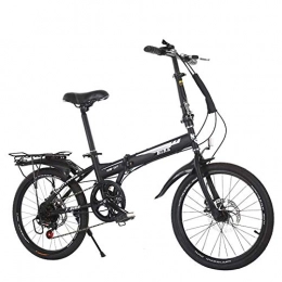 JF-XUAN vélo JF-XUAN vélo Sports de Plein air 20 « » vélo Pliant, 6 Vitesses, Cadre en Acier au Carbone, Pliable Compact for vélos Adultes arrière Rack Carry, Et Béquille