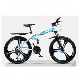 JF-XUAN vélo JF-XUAN vélo Sports de Plein air Vélos de Montagne Vélos 21 Vitesses en Alliage en Aluminium léger Cadre de Frein à Disque vélo Pliant (Color : Blue)