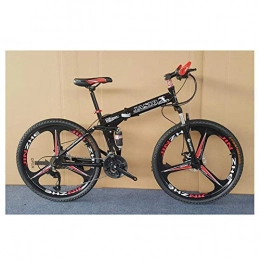 JF-XUAN vélo JF-XUAN vélo Sports de Plein air à Double Suspension VTT, 26" Full Suspension en Alliage d'aluminium Vélo de Montagne 21 Vitesse vélo Pliant (Color : Black)