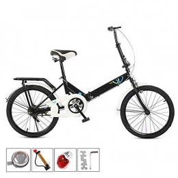 JKNMRL Vélo, vélo Portable, vélos pliants, vélo Amortisseur, Le vélo Peut être placé dans Le Coffre de la Voiture,Noir