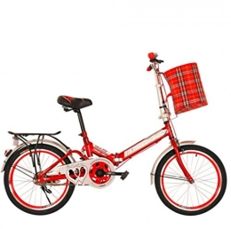 JTDSQDC vélo JTDSQDC Vélo Adulte 20 Pouces Puissance étudiant vélo Pliant Portable Mini Absorption de Chocs vélo Convient for Voyage Scolaire au Lieu de l'installation (Color : Red)