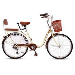 JXXU Vélo de ville léger 24 cm 7 vitesses pour adulte, vélo croustillant, vélo vintage classique (couleur: A)