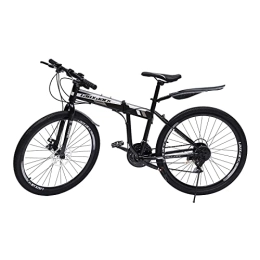 kangten vélo kangten Vélo de montagne vélo de 26 pouces 21 vitesses réglable hauteur montagne ville vélo avec frein à disque pliant bicyclette pour homme et femme (noir et blanc), Noir / blanc