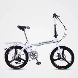 Kerryshop vélo Kerryshop Vélos pliants Pliable vélo Ultra léger Variable Portable Vitesse Petite Roue de Bicyclette -20 Pouces Roues Vélo de Pliable (Color : White)