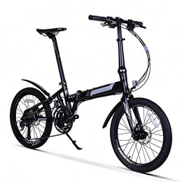 KKKLLL vélo KKKLLL Folding Mountain Bike Alliage d'aluminium Shifting Faltrad Adultes Hommes et Femmes Noir 20" 27 Vitesse Noir