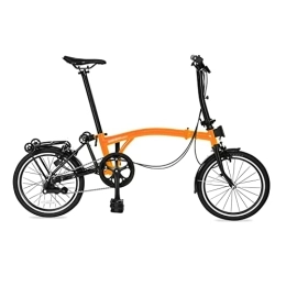 KOOKYY vélo KOOKYY Vélo de montagne pliant 16 pouces groupe construit V frein vélo pliable cadre en acier chromé molybdène vélo de ville de loisirs (couleur : orange)