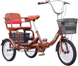 LEELLY Tricycle Pliant pour Adulte, Tricycle Adulte Pliable à 1 Vitesse, vélos à 3 Roues de 16 Pouces avec Passage Bas, vélo à pédale de Main-d'œuvre réglable