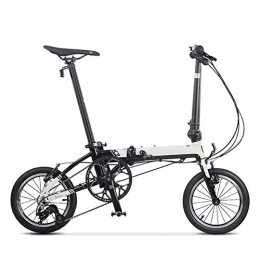 LPsweet vélo LPsweet Vélo Pliant, Mini 14 Pouces Ultra Léger Petite Roue en Alliage D'aluminium Cadre Maj Facile Pliant Et Transporter Conception Étudiants Adultes À Vélo, Blanc