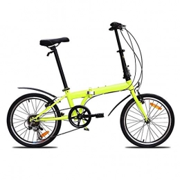 LXJ vélo LXJ Vélo Pliant, Pneus De 20 Pouces, Vélo Pliant Unisexe Étudiant Adulte Portable Ultra-léger, Siège De Guidon De Vélo À Vitesse Variable Réglable (Jaune Fluorescent)
