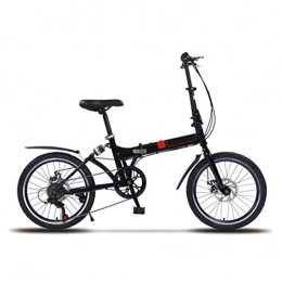 LXJ Vélos pliant LXJ Vélo Pliant Portable Ultra-léger, Vélos De Ville De 20 Pouces for Hommes Et Femmes Adultes, avec Poignées Réglables Et Selle Confortable, Noir, 7 Vitesses