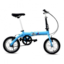 LXJ vélo LXJ Vélo Pliant Ultra-léger De 14 Pouces, Cadre en Alliage D'aluminium, Frein en V À Une Vitesse, Convient Aux Hommes Et Aux Femmes Adultes, Vélos De Ville, Bleu
