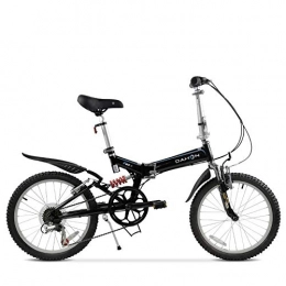 LXLTLB vélo LXLTLB Vélo Pliant Vitesse Variable Unisexe Bikes Pliant Convient pour Hauteur 160-180 cm Portable Vélo Ville Pliable Double Absorption des Chocs, Noir