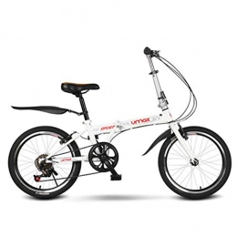 Lyq&st vélo Lyq&st Vélos Pliants Blanc, Ultralight Vélos Portables for Les Hommes Et Les Femmes, 20 Pouces À 6 Vitesses Réglables Vélo Pliant for Adultes Vélos Étudiants