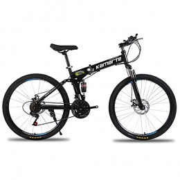 LYRWISHJD vélo LYRWISHJD Vélo Pliant en Alliage d'aluminium de 26 Pouces Mini vélo Unisexe à Double Disque à 27 Vitesses (Color : Black, Size : 24 inch)