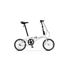  Vélos pliant Mens Bicycle Folding Bicycle Dahon Bike High Carbon Steel Single Speed Urban Cycling Commuter Adult Bike (Color : Black) (White)