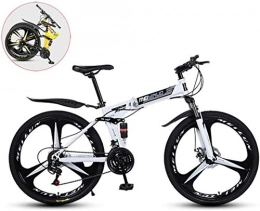 MJY Vélos pliant MJY Vélo Hommes Vélo de montagne, vélos pliants en acier au carbone de 26 pouces, vélo adulte à vitesse variable à double choc, roue intégrée à 3 couteaux 7-2), 26 po (27 vitesses)